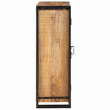 Highboard with Doors Brown Solid Rough Mango Wood and Metal 4104766