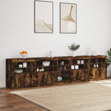 Sideboard with LED Lights Smoked Oak 283x37x67 cm 3209027