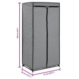 282444 Wardrobes 2 pcs Grey 75x50x160 cm