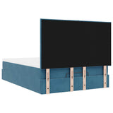 ZNTS Ottoman Bed with Mattresses Dark Blue 140x190cm Velvet 3313401