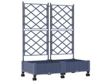 Garden Planter with Trellis&Wheels 2 pcs Grey PP 3422986