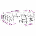 Garden Sofa Set Anthracite Steel 3379022