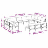 Garden Sofa Set Anthracite Steel 3379022