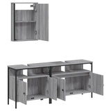 3 Piece Bathroom Furniture Set Grey Sonoma Engineered Wood 3214788