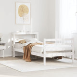 Bed Frame without Mattress White 90x190 cm Single Solid Wood Pine 3305813