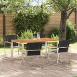 Garden Dining Set 5 pcs Solid Acacia Wood and Stainless Steel 3334815