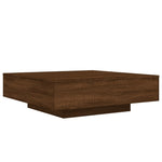 ZNTS Coffee Table with LED Lights Brown Oak 100x100x31 cm 836608