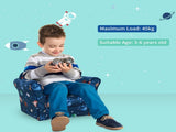 Kids Planet-Themed Armchair, with Non-Slip Feet, Wooden Frame - Blue T3398P347637