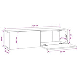 TV Wall Cabinet Grey Sonoma 120x30x30 cm Engineered Wood 815100