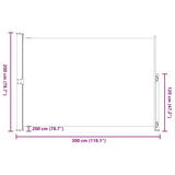 Patio Retractable Side Awning 200x300 cm Cream 313412