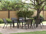 318783 Stackable Garden Chairs 6 pcs Black Textilene Fabric