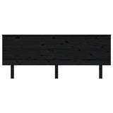 Bed Headboard Black 204x6x82.5 cm Solid Wood Pine 819194