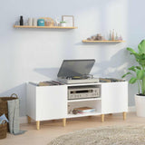 Record Cabinet High Gloss White 121x38x48 cm Engineered Wood 831927