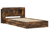 Bed Frame with Storage Smoked Oak 75 x 190 cm Engineered Wood 3433994