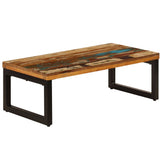 Coffee Table 100x50x35 cm Solid Reclaimed Wood and Steel 247338