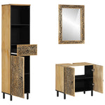 ZNTS 3 Piece Bathroom Furniture Set Solid Wood Mango 3206314