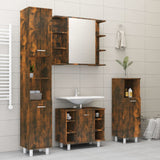Bathroom Mirror Cabinet Smoked Oak 80x20.5x64 cm Engineered Wood 815522