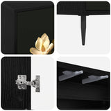 Sideboard BREMEN Black Oak 102 x 33 x 76 cm Engineered Wood 8006987
