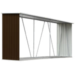 ZNTS Garden Log Storage Shed Galvanised Steel 330x84x152 cm Brown 47084