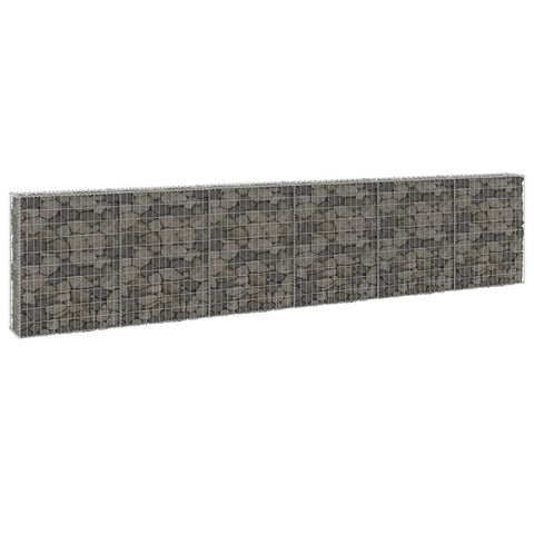 ZNTS Gabion Wall with Covers Galvanised Steel 300x30x100 cm 147821