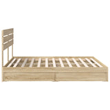 Storage Bed with Drawer Sonoma Oak 200 x 200 cm Engineered Wood 3411545