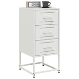 ZNTS Bedside Cabinet White 36x39x78 cm Steel 846588