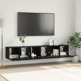 TV Cabinet Set 3 pcs Black 60 x 30 x 30 cm Engineered Wood 875172