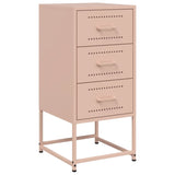 ZNTS Bedside Cabinets 2 pcs Pink 36x39x78 cm Steel 846581