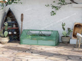 Raised Garden Bed with Greenhouse, Steel Planter Box with Plastic Cover, Roll Up Window, Dual Use T3398P318840
