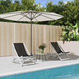 Beach Chair Set of 2 Black Aluminium, Textilene Compact 360168