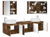 Bathroom Cabinet Set 5 pcs Smoked Oak Engineered Wood 3406571