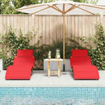 Sun lounger 2 pcs Red 184 x 55 x 64cm Solid Acacia wood 4107099