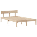 ZNTS Bookcase Bed without Mattress 120x190 cm Small Double Solid Wood Pine 3321822