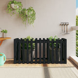 Garden Raised Bed with Fence Design Black 150x50x70 cm Solid Wood Pine 832499