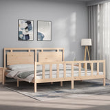 Bed Frame without Mattress 200x200 cm Solid Wood Pine 3192186