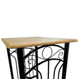 Bar Table and Stool Set 3 Pieces Wood and Steel 275403