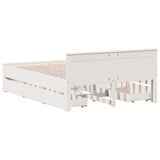 Bed Frame without Mattress with Headboard White 160x200 cm Solid Wood Pine 3308760