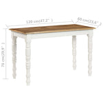 ZNTS Dining Table 120x60x76 cm Solid Mango Wood 246271