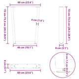 Dining Table Leg Black Powder-coated steel 60 cm wide 4012640
