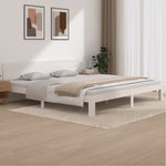 Bed Frame without Mattress White Solid Wood Pine 200x200cm 810516