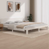 Bed Frame without Mattress White Solid Wood Pine 200x200cm 810516