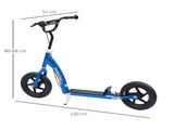 Kids Scooter Kick Scooter with 12" EVA Tyres, Rear Brake, Big Wheels Scooter for 5-12 Years Old, T3398P348518