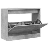 Shoe Cabinet Concrete Grey 80x34x63 cm Engineered Wood 839962