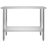 ZNTS Kitchen Work Table with Overshelf 120x60x120 cm Stainless Steel 3054468