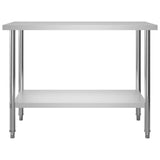 Kitchen Work Table with Overshelf 120x60x120 cm Stainless Steel 3054468
