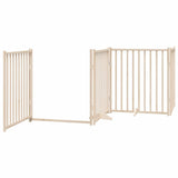 Dog Gate with Door Foldable 4 Panels 320 cm Solid Wood Fir 352275