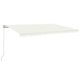 Manual Retractable Awning with LED 500x300 cm Cream 3068942