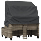 Garden Sofa Light grey PE rattan, powder-coated steel, polyester 365786