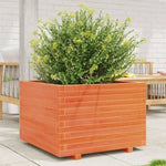 ZNTS Garden Planter Wax Brown 70x70x49.5 cm Solid Wood Pine 3282526