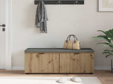 Hall Bench with Cushion with Shelf Artisan Oak 100 x 38 x 46 cm 891495